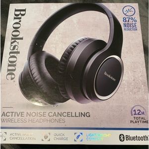 Ear Headphones Brookstone Active Noise Cancelling Bluetooth